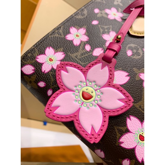 免税版 M13269G 全鋼製 ルイ・ヴィトン × 村上隆 コラボ OnTheGo スモールハンドバッグ 桜柄 19×11.5×25 cm 免税版 M13269G 全鋼製 ルイ・ヴィトン × 村上隆 コラボ OnTheGo スモールハンドバッグ 桜柄 19×11.5×25 cm