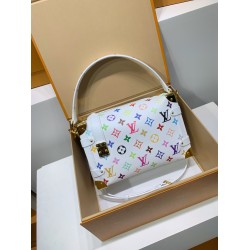 免税版 M14046G 全鋼製 ルイ・ヴィトン × 村上隆 Side Trunk ミッドサイズハンドバッグ 16×8.5×23.5cm