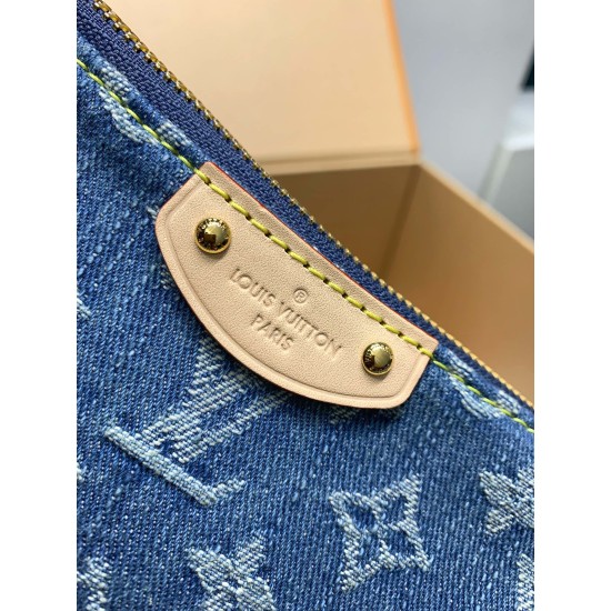 免税版 M82949G 全鋼製 Hills Pochette ポシェットバッグ|Monogram Denim キャンバス サンドウォッシュ仕上げ 18.5×11×6.5 cm 免税版 M82949G 全鋼製 Hills Pochette ポシェットバッグ|Monogram Denim キャンバス サンドウォッシュ仕上げ 18.5×11×6.5 cm