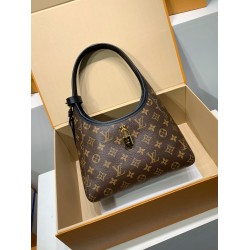 免税版 M12940G 全鋼製 The Drop スモールハンドバッグ｜Flower Hobo インスピレーション クラシック Monogram キャンバス 15×12×28cm