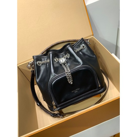 免税版 M14377G 全鋼製 LV Vibe シリーズ No Way ハンドバッグ｜モダンロックンロールスタイル 22.5×15.5×24cm