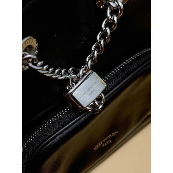 免税版 M14377G 全鋼製 LV Vibe シリーズ No Way ハンドバッグ｜モダンロックンロールスタイル 22.5×15.5×24cm