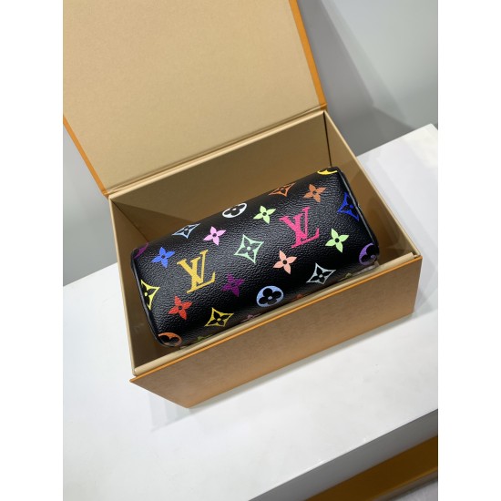 免税版 M13406G 全鋼製 Louis Vuitton x 村上隆 Nano Speedy ハンドバッグ|明るい色彩と精巧なフォルム 10×7.5×16cm 免税版 M13406G 全鋼製 Louis Vuitton x 村上隆 Nano Speedy ハンドバッグ|明るい色彩と精巧なフォルム 10×7.5×16cm