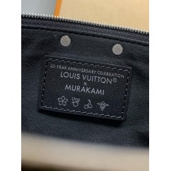 全鋼製 M13663G Pochette Accessoires ハンドバッグ｜Louis Vuitton x 村上隆 コラボ カラフルな Monogram 柄 13×4×22cm