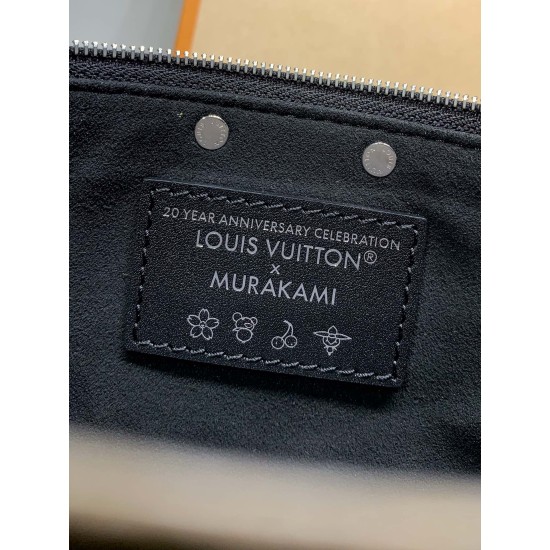 全鋼製 M13663G Pochette Accessoires ハンドバッグ|Louis Vuitton x 村上隆 コラボ カラフルな Monogram 柄 13×4×22cm 全鋼製 M13663G Pochette Accessoires ハンドバッグ|Louis Vuitton x 村上隆 コラボ カラフルな Monogram 柄 13×4×22cm