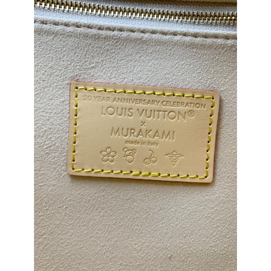 免税版 M13079G 全鋼製 Louis Vuitton x 村上隆 OnTheGo ミッドサイズハンドバッグ|カラフルな Monogram で遊び心溢れるデザイン 27×14×35cm 免税版 M13079G 全鋼製 Louis Vuitton x 村上隆 OnTheGo ミッドサイズハンドバッグ|カラフルな Monogram で遊び心溢れるデザイン 27×14×35cm