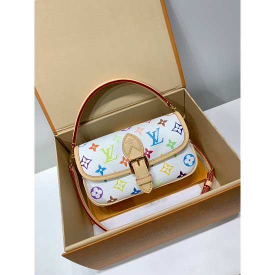 Louis Vuitton x 村上隆 コラボ Nano Diane ハンドバッグ|カラフルな Monogram で個性的なファッションを演出 10.5×6×19cm Louis Vuitton x 村上隆 コラボ Nano Diane ハンドバッグ|カラフルな Monogram で個性的なファッションを演出 10.5×6×19cm