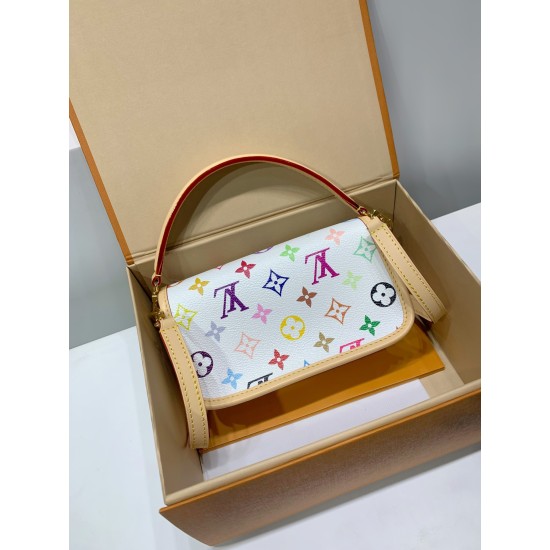 Louis Vuitton x 村上隆 コラボ Nano Diane ハンドバッグ|カラフルな Monogram で個性的なファッションを演出 10.5×6×19cm Louis Vuitton x 村上隆 コラボ Nano Diane ハンドバッグ|カラフルな Monogram で個性的なファッションを演出 10.5×6×19cm