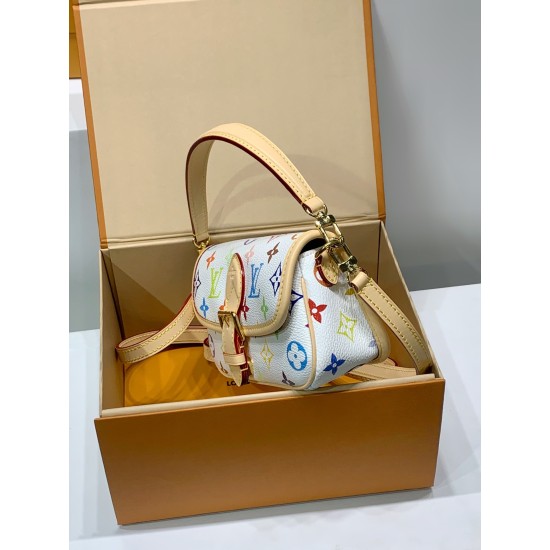 Louis Vuitton x 村上隆 コラボ Nano Diane ハンドバッグ|カラフルな Monogram で個性的なファッションを演出 10.5×6×19cm Louis Vuitton x 村上隆 コラボ Nano Diane ハンドバッグ|カラフルな Monogram で個性的なファッションを演出 10.5×6×19cm
