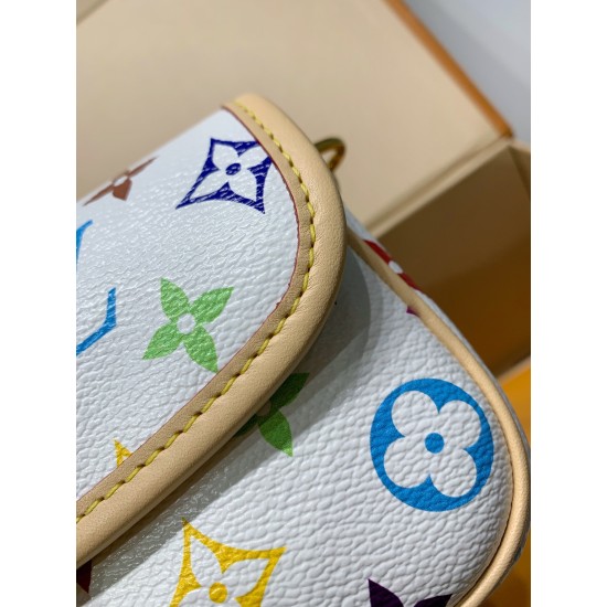 Louis Vuitton x 村上隆 コラボ Nano Diane ハンドバッグ|カラフルな Monogram で個性的なファッションを演出 10.5×6×19cm Louis Vuitton x 村上隆 コラボ Nano Diane ハンドバッグ|カラフルな Monogram で個性的なファッションを演出 10.5×6×19cm