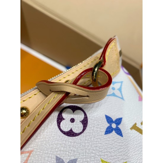 全鋼製 13404G Louis Vuitton x 村上隆 コラボ Pochette Accessoires ハンドバッグ｜カラフルな Monogram で個性的なファッションを体現 13×4×22cm