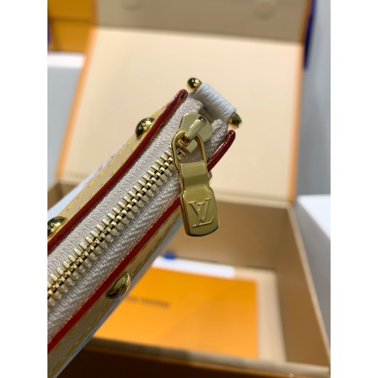 全鋼製 13404G Louis Vuitton x 村上隆 コラボ Pochette Accessoires ハンドバッグ｜カラフルな Monogram で個性的なファッションを体現 13×4×22cm