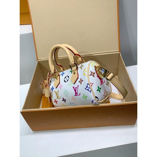 全鋼製 M13391G Louis Vuitton x 村上隆 Nano Speedy ハンドバッグ|鮮やかな色彩と精巧なデザイン 10×7.5×16cm 全鋼製 M13391G Louis Vuitton x 村上隆 Nano Speedy ハンドバッグ|鮮やかな色彩と精巧なデザイン 10×7.5×16cm