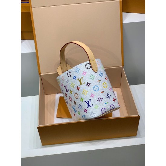 免税版 M13089G 全鋼製 Louis Vuitton x 村上隆 All In BB ハンドバッグ|遊び心のあるレインボーデザイン 18×12×16cm 免税版 M13089G 全鋼製 Louis Vuitton x 村上隆 All In BB ハンドバッグ|遊び心のあるレインボーデザイン 18×12×16cm