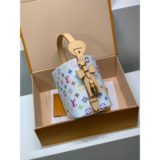 免税版 M13089G 全鋼製 Louis Vuitton x 村上隆 All In BB ハンドバッグ|遊び心のあるレインボーデザイン 18×12×16cm 免税版 M13089G 全鋼製 Louis Vuitton x 村上隆 All In BB ハンドバッグ|遊び心のあるレインボーデザイン 18×12×16cm