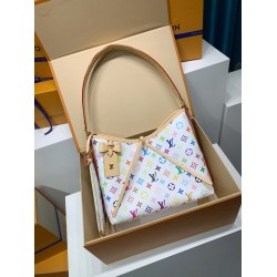 免税版 M13661G 全鋼製 Louis Vuitton x 村上隆 CarryAll スモールハンドバッグ｜明るい色合い × エレガントなディテール 24×12×29cm