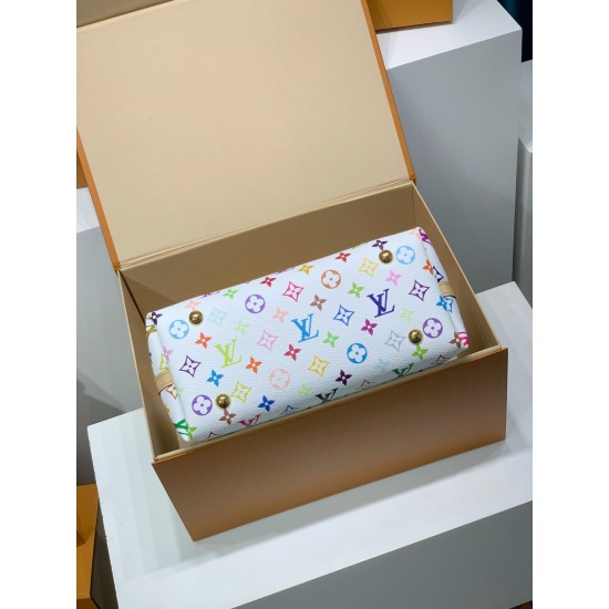 免税版 M13661G 全鋼製 Louis Vuitton x 村上隆 CarryAll スモールハンドバッグ|明るい色合い × エレガントなディテール 24×12×29cm 免税版 M13661G 全鋼製 Louis Vuitton x 村上隆 CarryAll スモールハンドバッグ|明るい色合い × エレガントなディテール 24×12×29cm