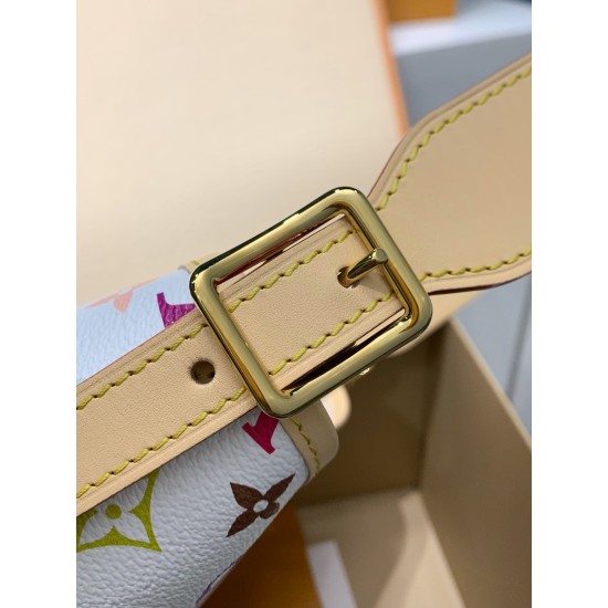 免税版 M13661G 全鋼製 Louis Vuitton x 村上隆 CarryAll スモールハンドバッグ|明るい色合い × エレガントなディテール 24×12×29cm 免税版 M13661G 全鋼製 Louis Vuitton x 村上隆 CarryAll スモールハンドバッグ|明るい色合い × エレガントなディテール 24×12×29cm