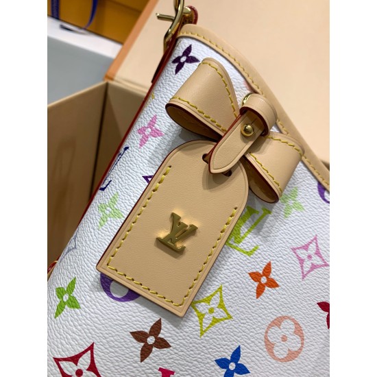 免税版 M13661G 全鋼製 Louis Vuitton x 村上隆 CarryAll スモールハンドバッグ|明るい色合い × エレガントなディテール 24×12×29cm 免税版 M13661G 全鋼製 Louis Vuitton x 村上隆 CarryAll スモールハンドバッグ|明るい色合い × エレガントなディテール 24×12×29cm