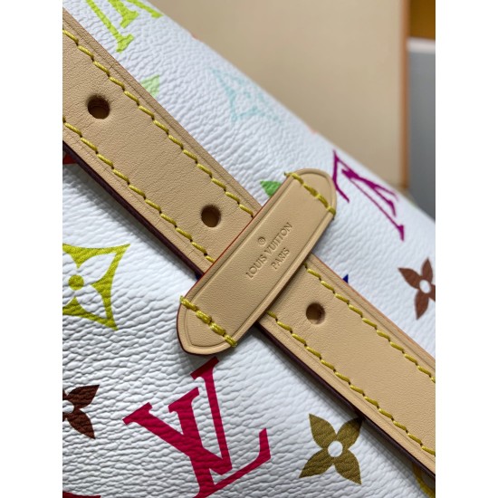 免税版 M13661G 全鋼製 Louis Vuitton x 村上隆 CarryAll スモールハンドバッグ|明るい色合い × エレガントなディテール 24×12×29cm 免税版 M13661G 全鋼製 Louis Vuitton x 村上隆 CarryAll スモールハンドバッグ|明るい色合い × エレガントなディテール 24×12×29cm