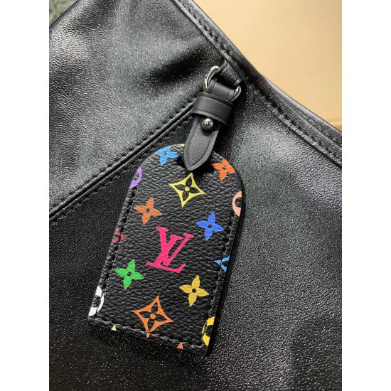 免税版 M13105G 全鋼製 Louis Vuitton x 村上隆 CarryAll Vibe ハンドバッグ|柔らかい羊革とカラフルな Monogram の魅力 30×15×39cm 免税版 M13105G 全鋼製 Louis Vuitton x 村上隆 CarryAll Vibe ハンドバッグ|柔らかい羊革とカラフルな Monogram の魅力 30×15×39cm
