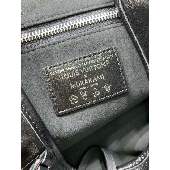 免税版 M13105G 全鋼製 Louis Vuitton x 村上隆 CarryAll Vibe ハンドバッグ|柔らかい羊革とカラフルな Monogram の魅力 30×15×39cm 免税版 M13105G 全鋼製 Louis Vuitton x 村上隆 CarryAll Vibe ハンドバッグ|柔らかい羊革とカラフルな Monogram の魅力 30×15×39cm
