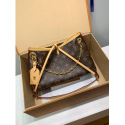 全鋼製 M13014G CarryAll BB ハンドバッグ｜Monogram キャンバス × 華やかなチェーンデザインのトレンド感 17×10×26cm