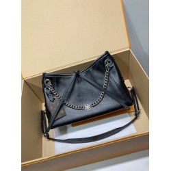 免税版 M24860G 全鋼製 CarryAll BB ハンドバッグ｜柔らかい羊革 × ファッショナブルなシワ加工のデザイン 17×10×26cm