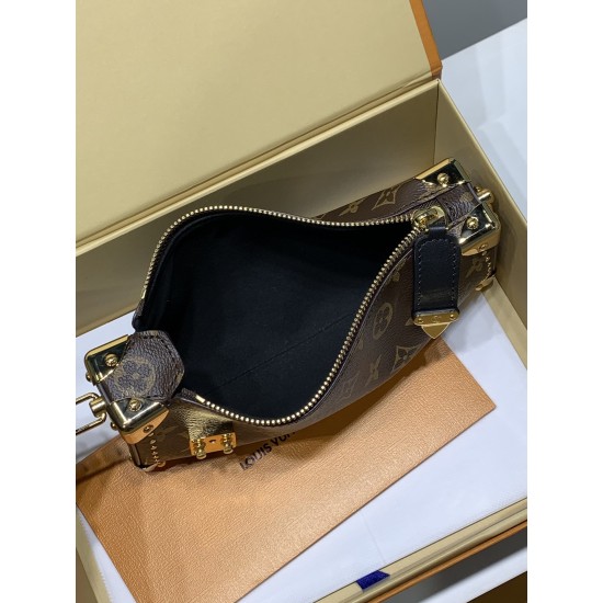 全鋼製 M13147G Slim Trunk ハンドバッグ|2025 Cruise 早春ショーで輝くトランクシリーズ新進軍 23×12×4cm 全鋼製 M13147G Slim Trunk ハンドバッグ|2025 Cruise 早春ショーで輝くトランクシリーズ新進軍 23×12×4cm
