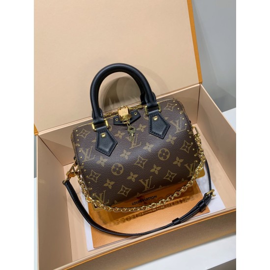 全鋼製 M13146G Speedy Trunk ハンドバッグ｜2025 Cruise 早春ショーで再構築されたクラシックデザイン 20.5×16×11cm