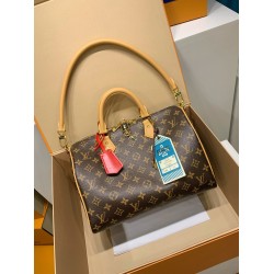 免税版 M11945G 全鋼製 Speedy Soft 30 Crafty ハンドバッグ｜旅の伴侶になる快適で遊び心のあるデザイン 21×17×30cm