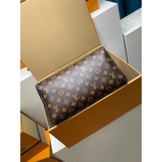免税版 M12243G 全鋼製 Speedy Soft 30 Dark ハンドバッグ｜存在感抜群の旅のパートナー 21×17×30cm