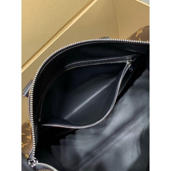 免税版 M12243G 全鋼製 Speedy Soft 30 Dark ハンドバッグ｜存在感抜群の旅のパートナー 21×17×30cm