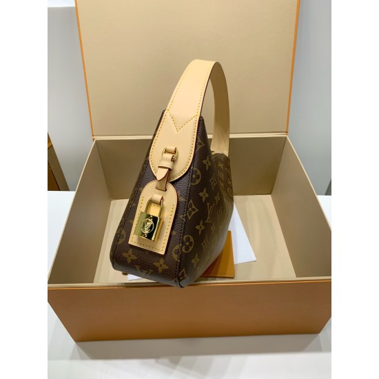 全鋼製 M12098G Slouchy ミディアムハンドバッグ|Monogram キャンバス × 職人技メタルパーツ、大容量で通勤・週末外出に最適 22×9×33cm 全鋼製 M12098G Slouchy ミディアムハンドバッグ|Monogram キャンバス × 職人技メタルパーツ、大容量で通勤・週末外出に最適 22×9×33cm