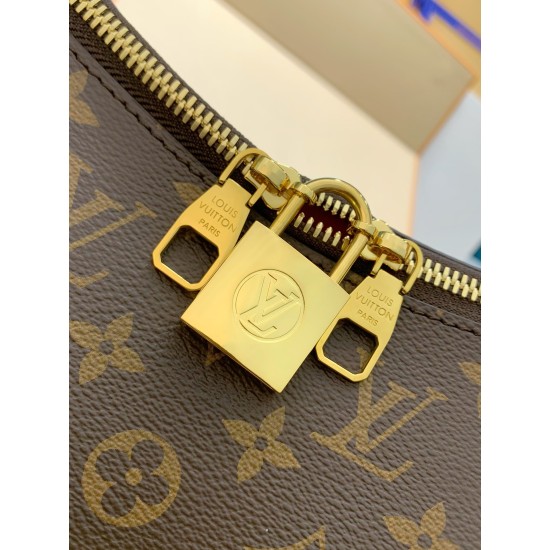 全鋼製 M12098G Slouchy ミディアムハンドバッグ|Monogram キャンバス × 職人技メタルパーツ、大容量で通勤・週末外出に最適 22×9×33cm 全鋼製 M12098G Slouchy ミディアムハンドバッグ|Monogram キャンバス × 職人技メタルパーツ、大容量で通勤・週末外出に最適 22×9×33cm