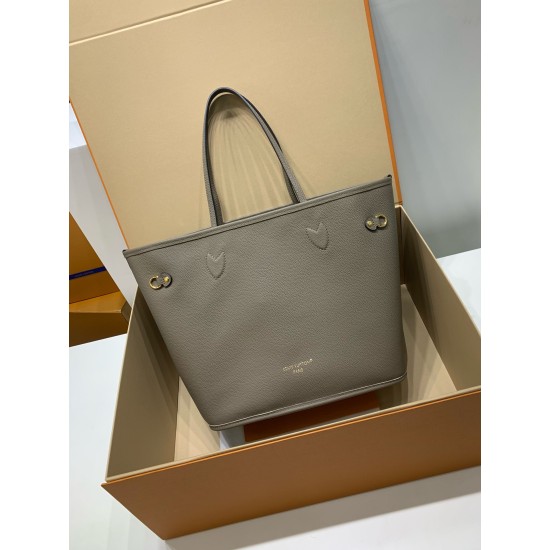 全鋼製 M12062G Neverfull Inside Out ミディアムハンドバッグ｜ダブルフェイスデザイン × 着脱式ポケット、多用途で使い勝手抜群 28×14×31cm