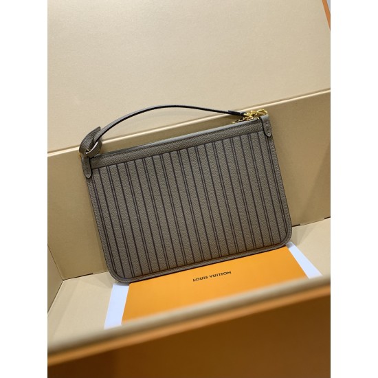 全鋼製 M12062G Neverfull Inside Out ミディアムハンドバッグ｜ダブルフェイスデザイン × 着脱式ポケット、多用途で使い勝手抜群 28×14×31cm