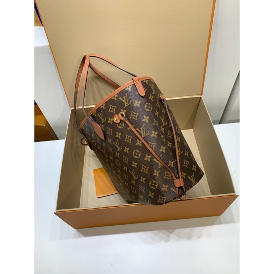 全鋼製 M12061G Neverfull Inside Out ミディアムハンドバッグ｜ダブルフェイスデザイン × 着脱式ポケット、多機能でスタイリッシュ​ 28×14×31cm