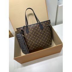 免税価格！M11946G 全鋼製 Neverfull Inside Out ミディアムハンドバッグ｜ダブルフェイス × 着脱ポケット、多用途で魅力的​ 28×14×31cm