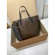 免税価格！M11946G 全鋼製 Neverfull Inside Out ミディアムハンドバッグ｜ダブルフェイス × 着脱ポケット、多用途で魅力的​ 28×14×31cm