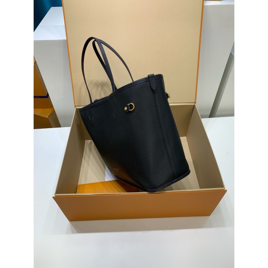 免税価格！M11946G 全鋼製 Neverfull Inside Out ミディアムハンドバッグ｜ダブルフェイス × 着脱ポケット、多用途で魅力的​ 28×14×31cm