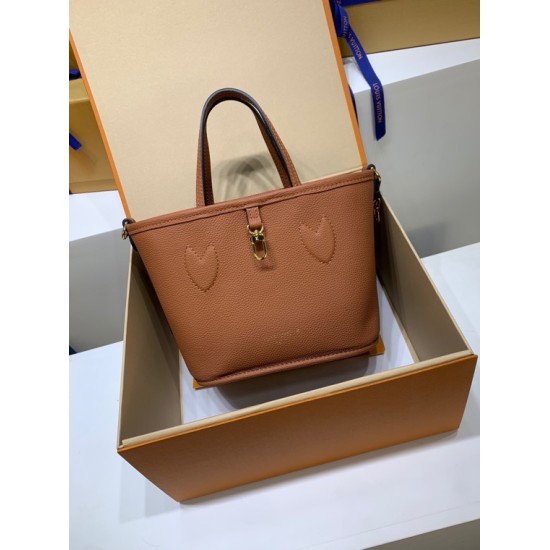 免税特典！M12209 棕 G 全鋼製 Neverfull Bandoulière Inside Out BB ハンドバッグ｜ダブルフェイス × 着脱ポーチ × 斜め背負い、洗練された細部で魅力満点 14×9×24cm