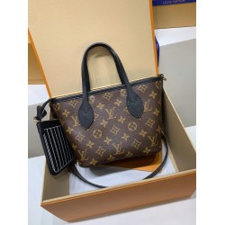 全鋼 M12099G Neverfull Bandoulière Inside Out BB ハンドバッグ｜両面仕様 × 着脱ポーチ × 斜め掛け、精緻なディテールで魅力満載 14 x 9 x 24 cm