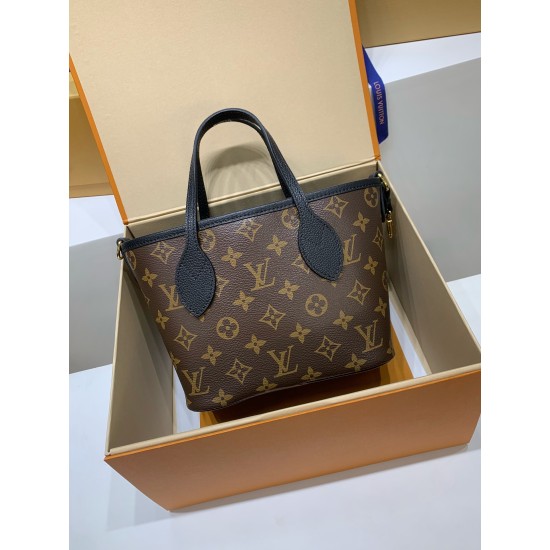 全鋼 M12099G Neverfull Bandoulière Inside Out BB ハンドバッグ｜両面仕様 × 着脱ポーチ × 斜め掛け、精緻なディテールで魅力満載 14 x 9 x 24 cm