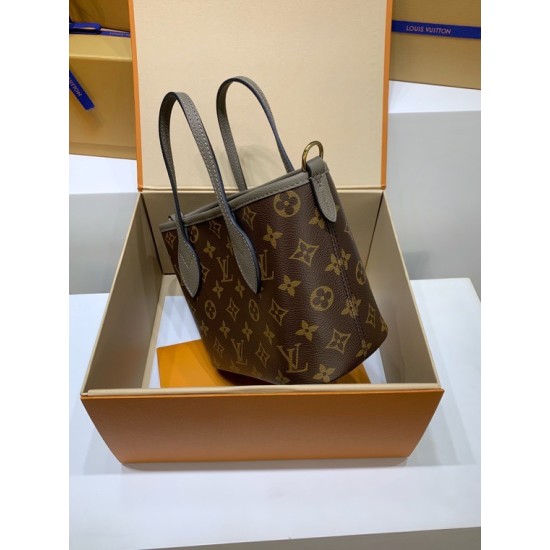 全鋼 M12109G Neverfull Bandoulière Inside Out BB ハンドバッグ｜両面仕様 × 着脱ポーチ × 斜め掛け、メタルアクセントで洗練感満載​ 14 x 9 x 24 cm