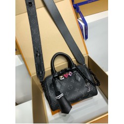 免税特典！M24474G 全鋼 LV 新モデル Speedy 18Cm｜七夕カスタマイズ × 黒地モノグラムセット、専属のバッグを創り上げよう Speedy 18Cm