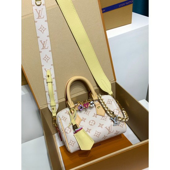 全鋼 M24606G LV 新モデル Speedy 18Cm｜七夕カスタマイズ × 白地モノグラムセット、カスタマイズで専属のバッグを手に入れよう speedy 18Cm