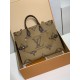 全鋼 46823G OnTheGo Voyage トートバッグ|Giant Monogram×Monogram Reverse デュアルキャンバス、変形機能と LV Horizon 連携で移動に最適 43×33×18.5cm 全鋼 46823G OnTheGo Voyage トートバッグ|Giant Monogram×Monogram Reverse デュアルキャンバス、変形機能と LV Horizon 連携で移動に最適 43×33×18.5cm