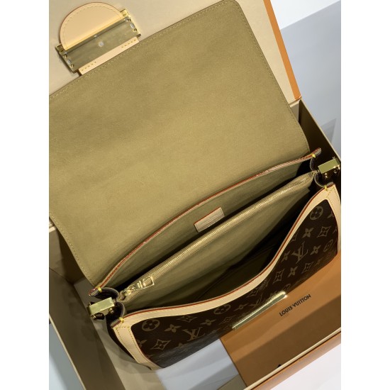 免税版 M47149G Dauphine Soft ラージハンドバッグ｜2024 年春夏コレクション × 柔らかい Monogram キャンバス、LV Circle ロゴで高級感満載​ 28×20×11cm