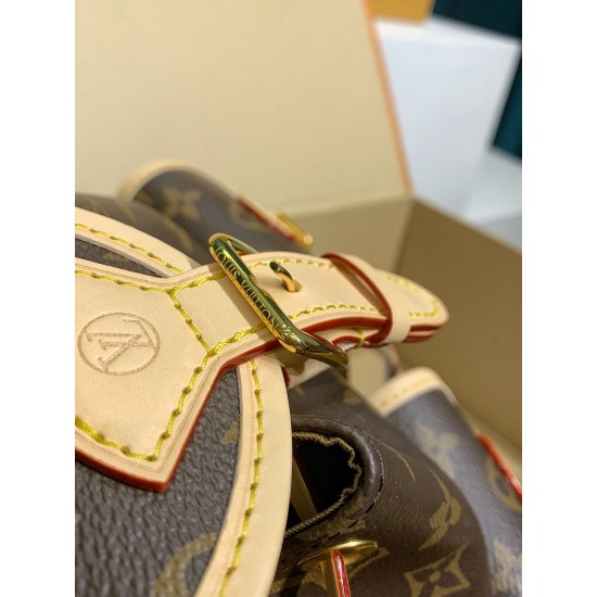 全鋼 M46932 Excursion スモールリュック｜Monogram キャンバス × レザーアクセント、ハイキング雰囲気と実用性兼備の魅力的なバッグ​ 21×23×10cm